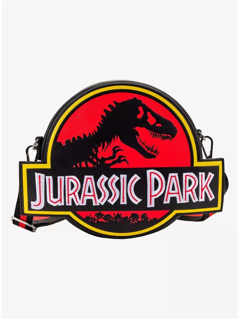 Loungefly Jurassic Park Red and Black Logo Crossbody Bag